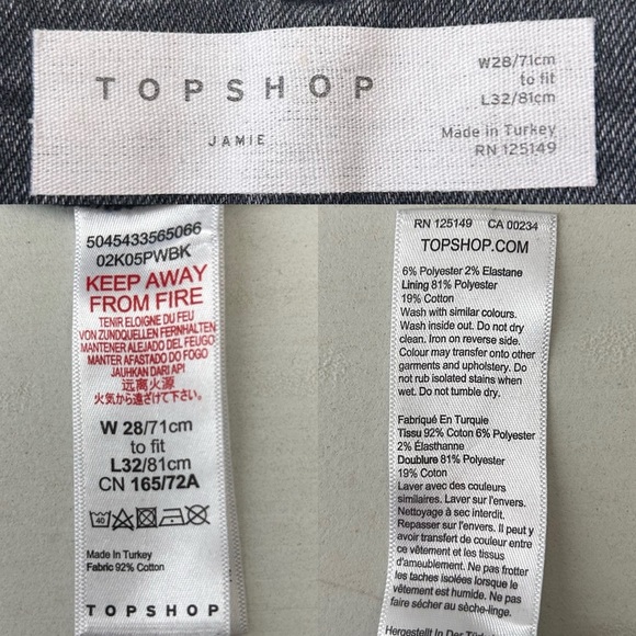 Topshop Jamie Skinny Jeans High Rise Cropped Ankle Length Washed Black Size 26 - Picture 12 of 16